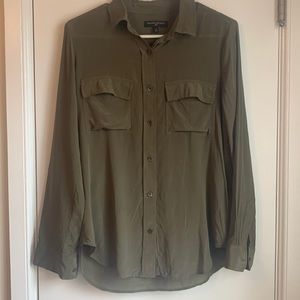 Banana Republic Olive Green silk dress shirt